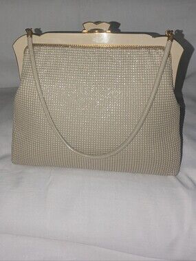 Vintage Oroton Cream Mesh Evening Clutch Made In West Germany